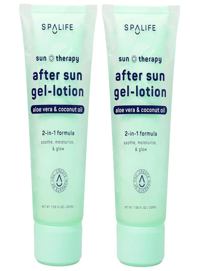 SpaLife After-Sun-Gel Lotion and Moisturizer for Sunburn Refelief - Two in One Formula, Infused with Aloe, Coconut Oil and Hyaluronic Acid - 2 Pack - Image 1